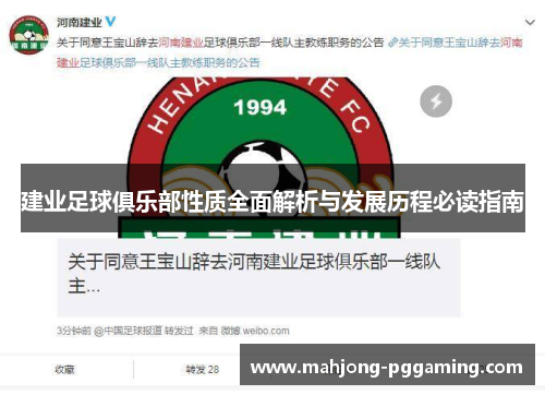建业足球俱乐部性质全面解析与发展历程必读指南