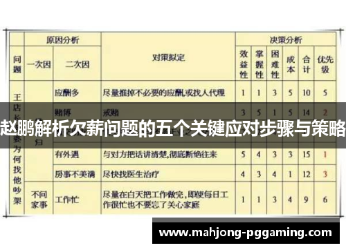 赵鹏解析欠薪问题的五个关键应对步骤与策略